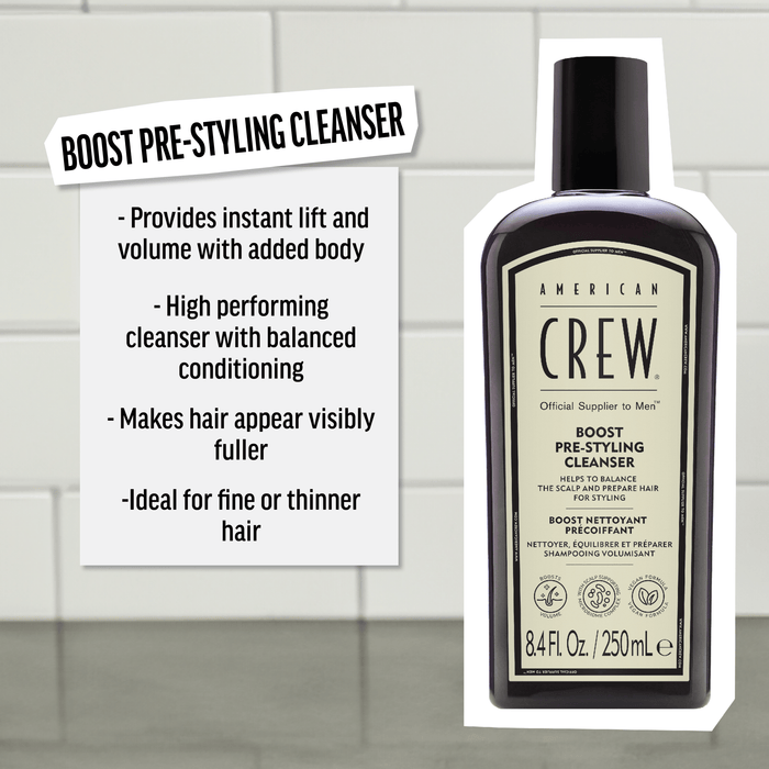 American Crew Boost Pre - Styling Cleanser Shampoo 250ml - Cancam