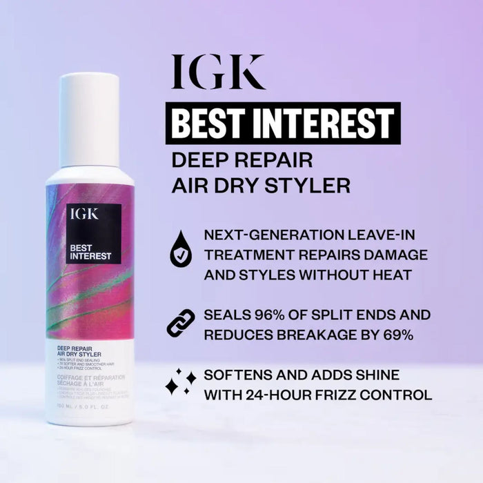 IGK Best Interest Deep Repair Air Dry Styler 150ml - Cancam