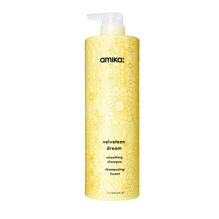 Amika Velveteen Smoothing Shampoo 1000 ml uten pumpe - Cancam