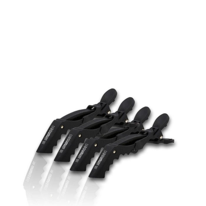 HH Simonsen Crocodile Clips, Sort 4 stk - Cancam