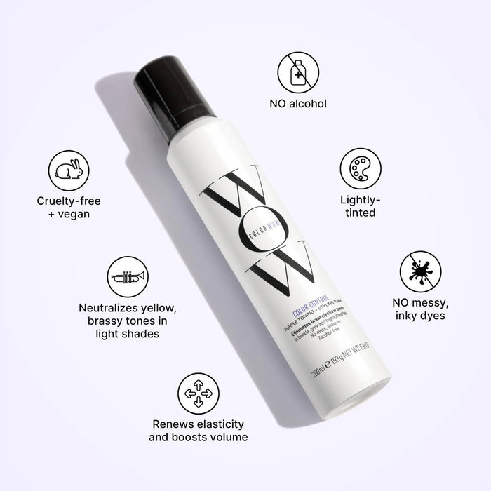 Color Wow Color Control Purple Toning + Styling Foam 200ml - Cancam
